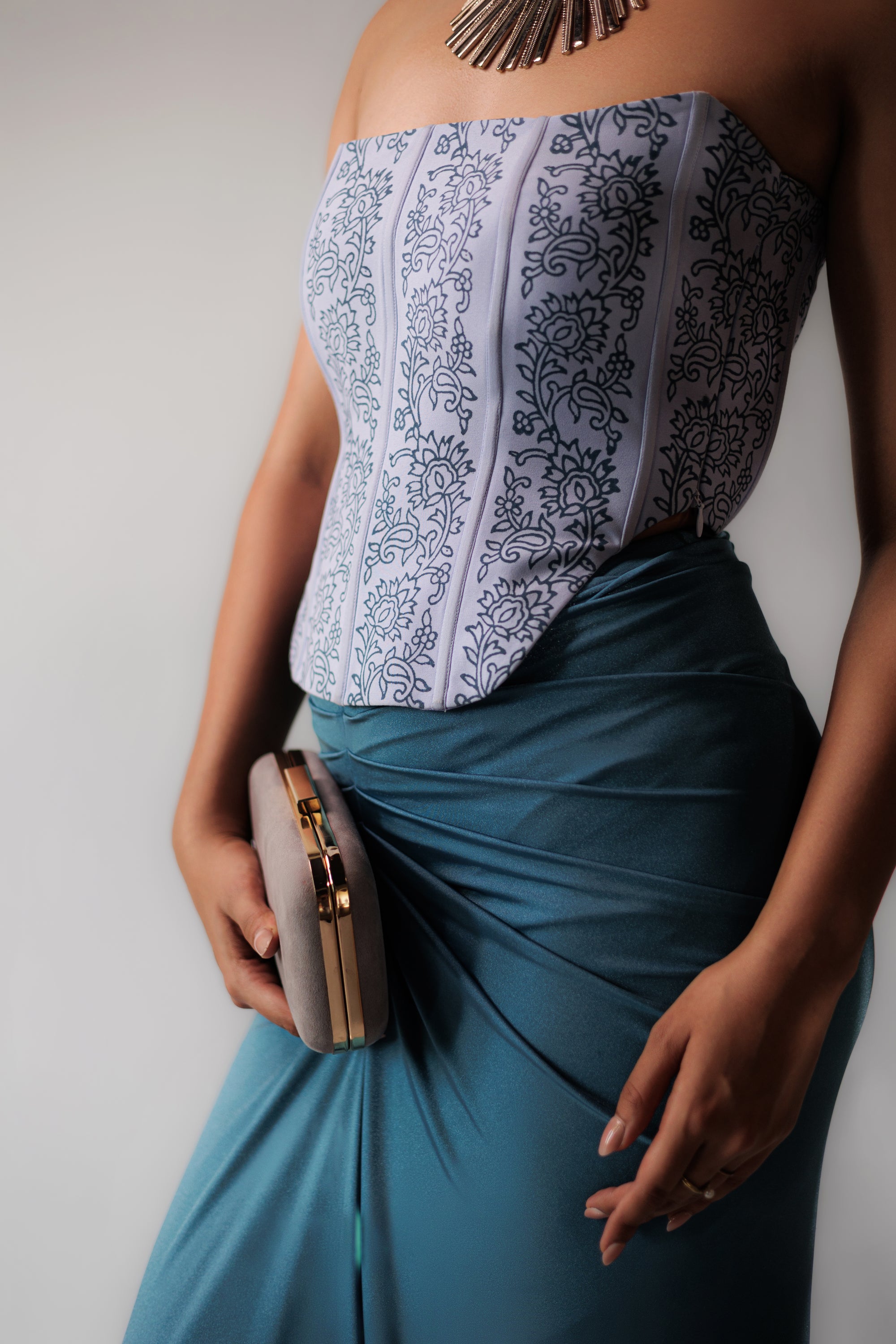 Blue Cascade Corset
