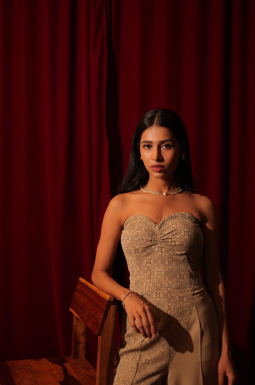 Beige and Block Jumpsuit